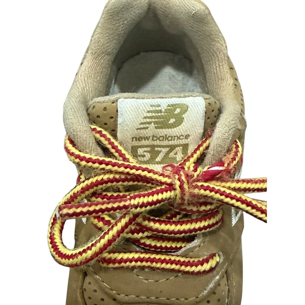 New Balance 574 Kids Toddlers Sneakers Tan Leather Low Top Shoes Size‎ 5